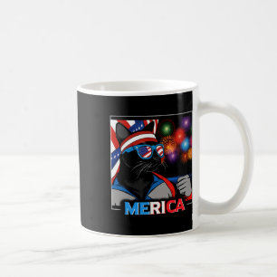 Mug Chat noir patriotique Fireworks