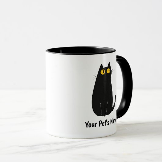 Mug Chat Noir Personnalisé - Ajouter Nom, Cat Mama (Devant droit)