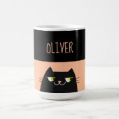 Mug Chat Noir Personnalisé Nom Cadeau (Centre)