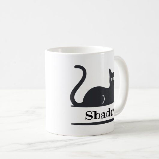 Mug Chat Noir Posé Monogramme (Devant droit)