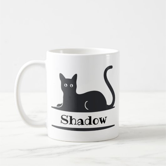 Mug Chat Noir Posé Monogramme (Gauche)