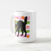 Mug Chat noir rétro mignon d'Halloween avec rayures et (Devant gauche)
