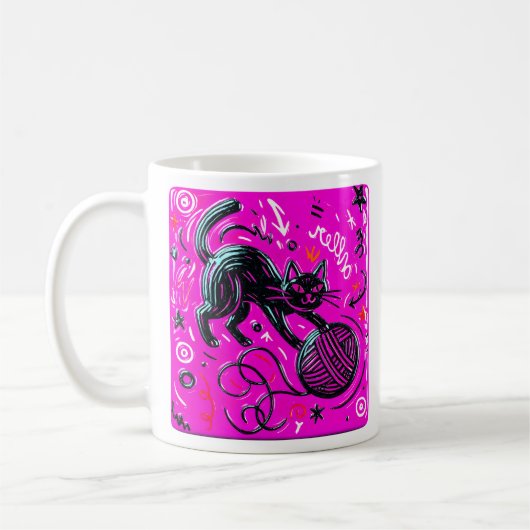 Mug Chat noir rose (Gauche)