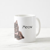 Mug Chat noir ruban rose (Devant droit)
