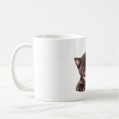 Mug Chat noir ruban rose (Gauche)