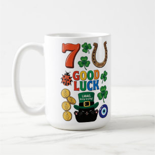 Mug Chat noir sarcastique et charmes porte-bonheur