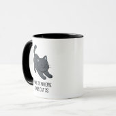 Mug Chat noir s'étirant Texte personnalisé (Devant gauche)