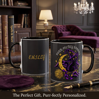 Mug Chat noir sorcière personnalisé Parfaitement Épouv
