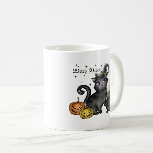 Mug Chat noir sorcière | Vibes sorcières (Devant droit)