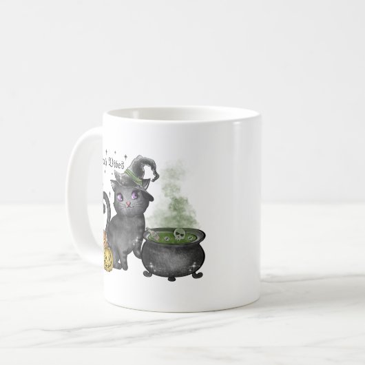 Mug Chat noir sorcière | Vibes sorcières (Devant gauche)