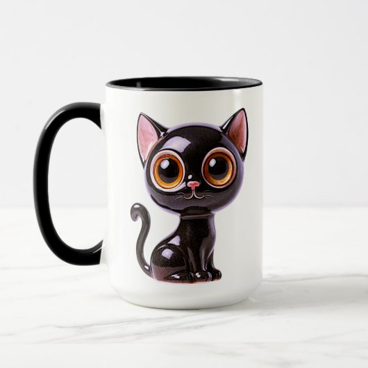 Mug Chat noir stylisé assis (Gauche)