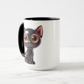 Mug Chat noir stylisé assis (Devant gauche)