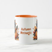 Mug Chat noir sur Citrouille avec Motif de courtepoint (Centre)