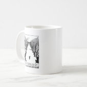 Mug Chat noir sur une illustration isolée de traînée (Devant gauche)