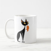 Mug Chat noir tenant du rat orange (Gauche)