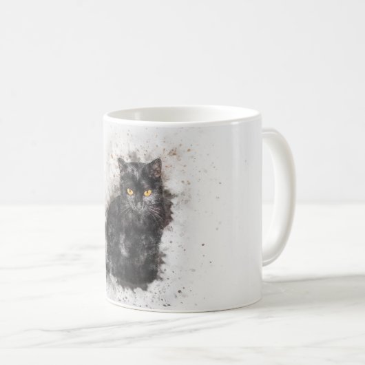 Mug Chat noir tendance image détenue (Devant droit)