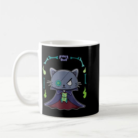 Mug Chat noir vampire Dracula et ours en peluche pour (Gauche)