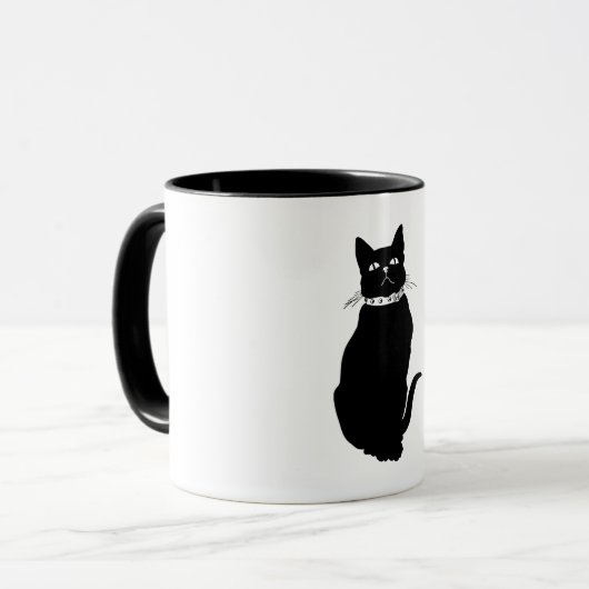 Mug Chat noir vintage (Devant gauche)