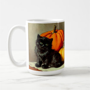 Mug Chat noir vintage d'Halloween et Citrouilles