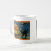 Mug Chat noir vintage Halloween Citrouille (Devant gauche)