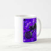 Mug Chat noir violet (Devant droit)
