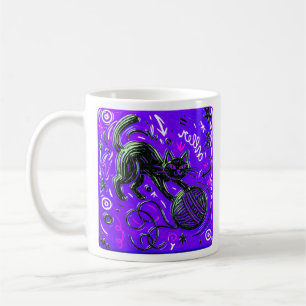 Mug Chat noir violet