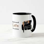 Mug Chat noir Whimsical dormant sur un canapé (Devant droit)