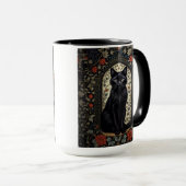 Mug Chat noir William Morris inspiré (Devant droit)