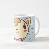 Mug Chat nuage de coeur texture chaton (Devant droit)