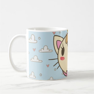 Mug Chat nuage de coeur texture chaton