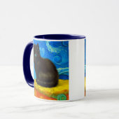 Mug Chat Nuit Étoilée de Style Van Gogh (Devant gauche)