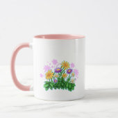 Mug Chat orange dans le patch de fleurs (Gauche)