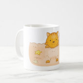 Mug Chat orange dans une scène de plage avec château d (Devant gauche)