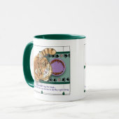 Mug Chat orange drôle Nourriture pour chat Humour Vert (Devant gauche)