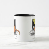 Mug Chat Orange Drôle Ordinateur Portable Vert Travail (Centre)