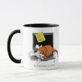 Mug Chat Orange Drôle Ordinateur Portable Vert Travail (Gauche)
