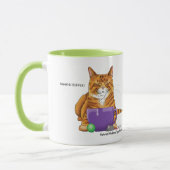 Mug Chat orange gingembre endormi Café Vert Violet (Gauche)