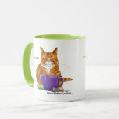 Mug Chat orange gingembre endormi Café Vert Violet (Devant gauche)