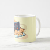 Mug Chat ordinateur couché mignon (Devant droit)