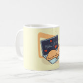 Mug Chat ordinateur couché mignon (Devant gauche)