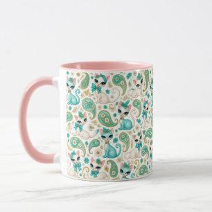 Mug Chat Paisley vintage des années 60
