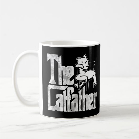 Mug Chat Papa Le Catfather Crazy Lazy Chat Père Kitty (Gauche)