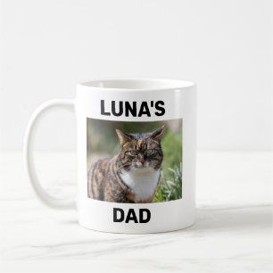 Mug Chat Papa Moderne Personnalisé Chat Photo & Nom