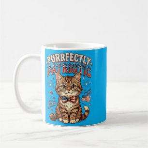 Mug Chat parfaitement patriotique vintage 4 juillet po