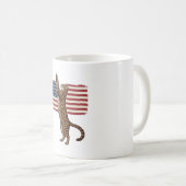 Mug Chat patriotique Drapeau américain Design vectorie (Devant droit)
