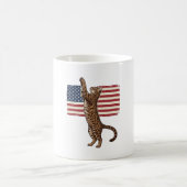 Mug Chat patriotique Drapeau américain Design vectorie (Centre)