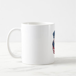 Mug Chat patriotique et licorne vintage vector design_