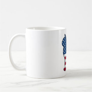 Mug Chat patriotique gravure vintage vecteur Design_1