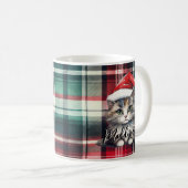 Mug Chat Père Noël Plaid De Noël Avec Nom (Devant droit)