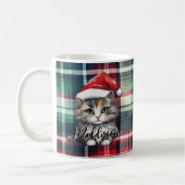 Mug Chat Père Noël Plaid De Noël Avec Nom (Gauche)